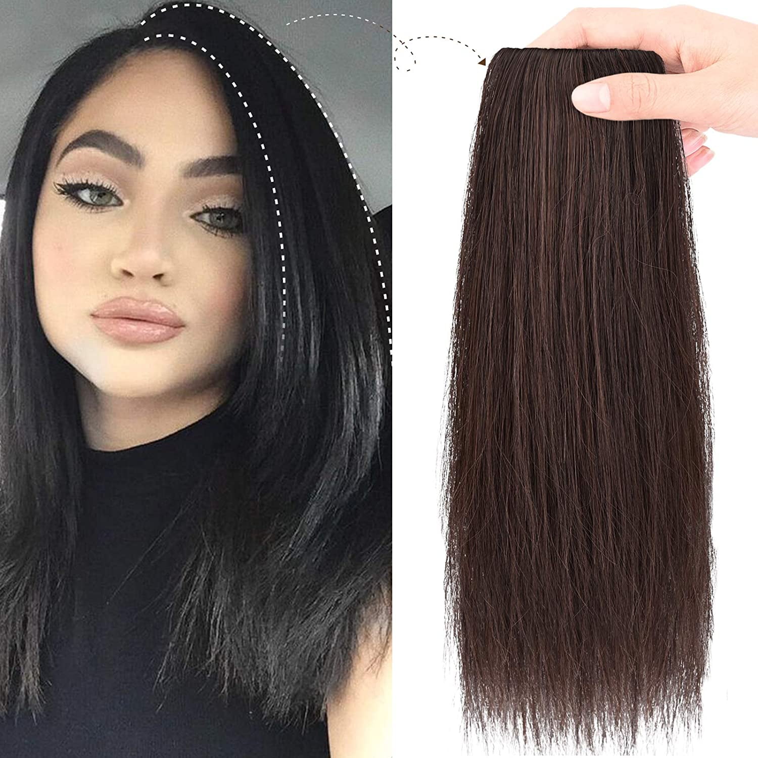 5 inch Short Thick Hairpieces Adding Extra Hair Volume Clip in Hair  Extensions Hair Topper for Thinning Hair Women 2 pack Color Dark Brown |  Walmart Canada