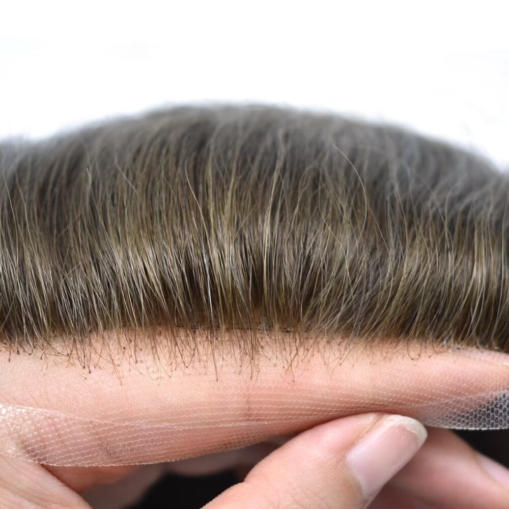 LYRICAL HAIR Toupee for Men Fine Mono Center Mens Hair System Indian Human Hair Replacement Systems French Lace Front Hairpiece for Man Wig Black Brown Blonde Gray Hair Units