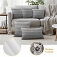 thumbnail image 6 of Grey Ombre Wooden Outdoor Waterproof Pillow Covers, Farmhouse Retro Gray Wood Gradient Decorative Square Throw Pillowcase Sofa Cushion Sham for Patio/Couch/Chair, 18"x18" 2 Pack, 6 of 8