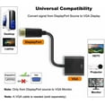 thumbnail image 2 of Display Port to VGA Female Video Cable Cord Converter Adapter PC Monitor Desktop, 2 of 2