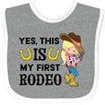thumbnail image 3 of Inktastic Yes, This is My First Rodeo- Cowgirl in Hat and Boots Girls Baby Bib, 3 of 4