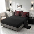 thumbnail image 4 of Manfei Ombre Grunge Queen Bedding, Red Black Oil Painting Bedding Comforter Set Queen, Black Reversible 7 Pieces, 4 of 6