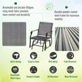 thumbnail image 4 of Patio Furniture Sets Outsunny 3 Piece Outdoor Glider Chair with Coffee Table Bistro Set, 2 Patio Rocking Swing Chairs with Breathable Sling Fabric, Glass Tabletop, for Backyard, Garden and Porch, Gra, 4 of 5