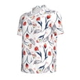 thumbnail image 2 of Xecao Tulips Flowers for Mens' Casual Short Sleeve Button-Down Polo Shirts for a Classic Golf Look, 2 of 9