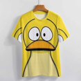 thumbnail image 3 of Fun And Playful Duck Womens Tops Women's Fashion Casual Short Sleeve Flower Print Round Neck Pullover Top Blouse, 3 of 6