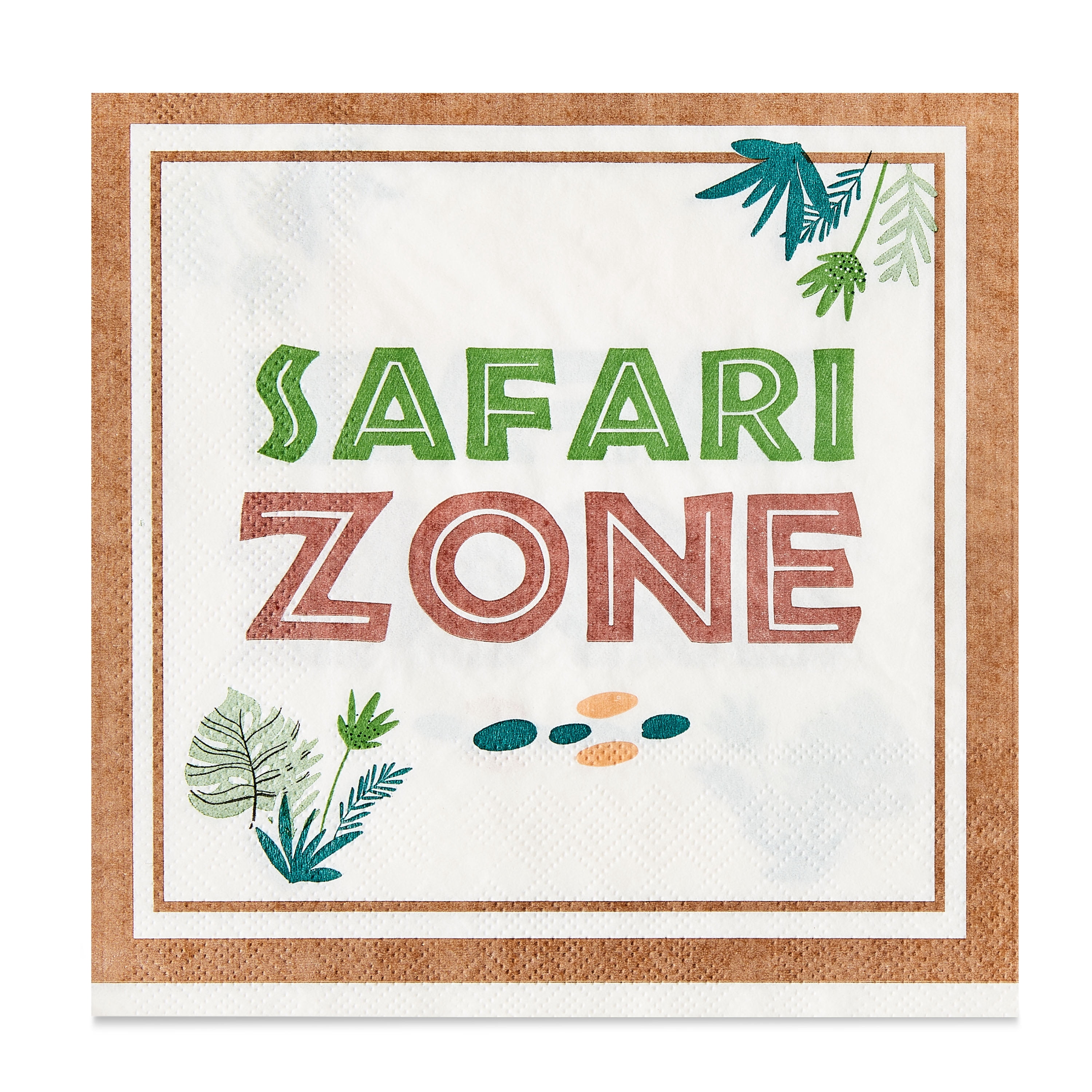 6.5" x 6.5" Disposable Multicolor Safari Zone Paper Napkins, 16 Count, by Way To Celebrate