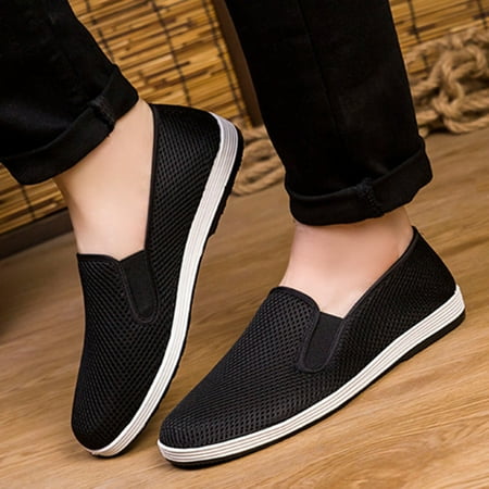 

sebulube Men Flat Casual Shoes Breathable Non Slip Cloth Shoes Single Shoes Casual Fashion Casual Shoes