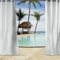 thumbnail image 2 of Jordan Manufacturing 54" x 84" White Solid Grommet Semi-sheer Outdoor Curtain Panel (2 Pack), 2 of 8