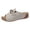 Beige, variant on Platform Slides for Women Comfy Arch Support Orthopedic Sandals Open Toe Metal Chain Slip on Low Wedge Walking Shoes Brown Size 9.5