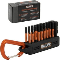 Allen Wrench Hex Bit Set - Railer 2 Inch Impact Driver 20pc Hex Bit Set With A Bit Holder & Carabiner. Premium S2 Steel, Ideal For Furniture Screws