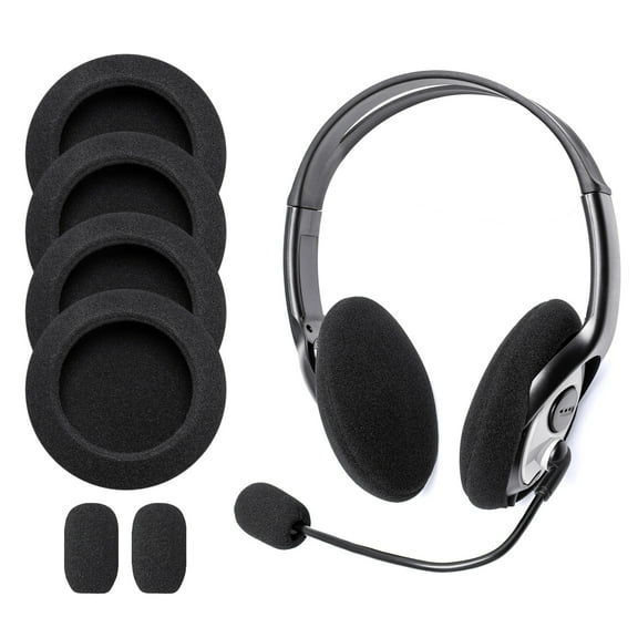 LX-3000 Earpads, Compatible with Microsoft Lifechat LX 3000 Headsets, lx-3000 Headset Replacement 2 Pairs Ear Pads   2 Foam Mic Covers, Thick High-Density Foam Cushion Covers