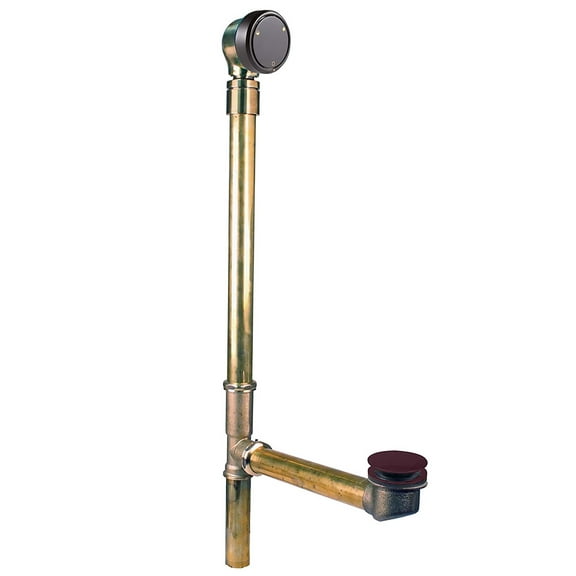 Westbrass 7931817BJCHM-12 Bath Waste Assembly with Patented Deep Soak Faceplate, Ball Joint and Tip-Toe Drain - 17 gauge, Oil Rubbed Bronze
