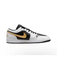 thumbnail image 4 of N I-K-E A i r-Jor-dan 1 Low Shoes White Metallic Gold Black 553558-172 Men's Sizes NEW, 4 of 6