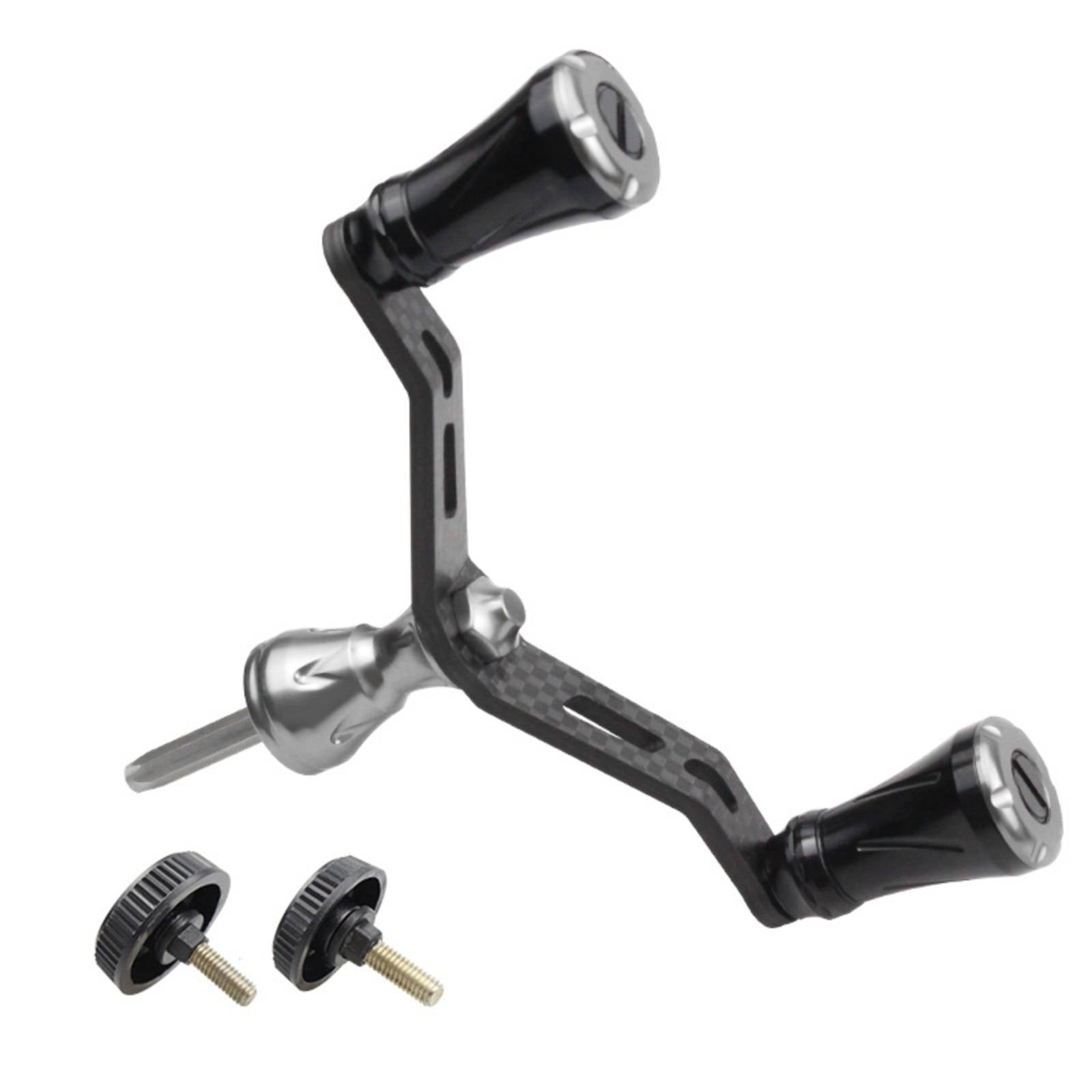 harayaa Carbon Fiber Double Handle Reel Crank Ergonomic Rocker Arm Replacement for Fishing Reels Lure Casting