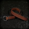 thumbnail image 4 of Mythrojan Leather Ring Belt Veg Tan Leather with Steel Ring Viking LARP Leather Belt, 4 of 5