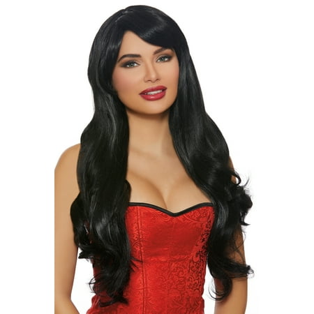 Black Long Wavy Wig Adult Halloween Accessory