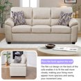 thumbnail image 5 of Hybition 3-Piece Living Room Sofa Set, Matte Faux Leather, with Geometric Pillows-Color:Beige, 5 of 9