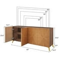 thumbnail image 3 of Dextrus 63'' Wood Sideboard Buffet Cabinet Console, 4 Door, Sunburst Warm Brown- Oak/Walnut, 3 of 8