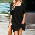 thumbnail image 3 of Aayomet Mother Of The Bride Dresses for Wedding Ladies Fashion Casual Short Sleeves Solid Color Dress Dress Vacation Beach Dress,Black M, 3 of 5