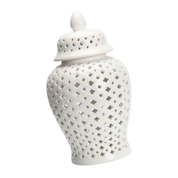 Jarra de jengibre de cerámica, linterna artesanal, de celosía para , decoración para hogar