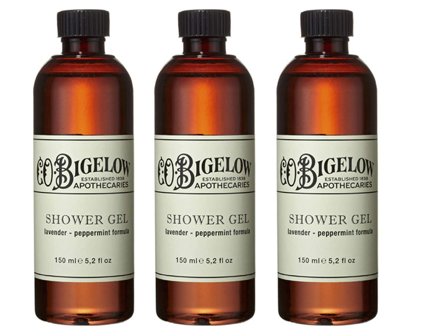 C.O. Bigelow Lavender and Peppermint Shower Gel 150ml, Set of 3