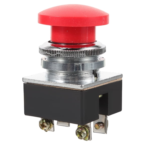 UPGRATOR Red Mushroom Head Push Button Switch Momentary Type for Home and Vehicle Applications