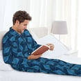 thumbnail image 6 of Daiia Stingray for Men's Long-Sleeved Pajama Set – Soft & Comfortable Sleepwear Button-Up Pajamas Cozy Lounge Wear-Medium, 6 of 7