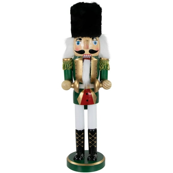 Northlight 14" Green and White Cymbalist Christmas Nutcracker