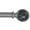 Gunmetal, variant on 1" Single Curtain Rod Set, Adjustable 28–48 Inches, Black Marble Ball Finials, Black