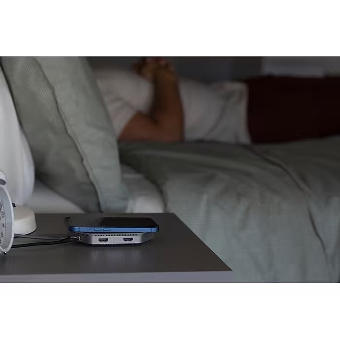 Restored Philips Elite USB-C Travel Docking Station with Qi Wireless Charging, Silver, DLK9121C/27 (Refurbished)