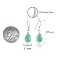 thumbnail image 5 of Simple Elegance Sterling Silver Teardrop Green Turquoise Inlay Dangle Earrings, 5 of 6