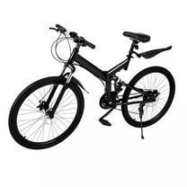 21 Speed Bicycle Full Suspension MTB Bike Steel Black 26" Folding Mountain Bike