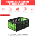 thumbnail image 2 of Bingirl Collapsible Crate 55L Foldable Plastic Milk Crate with Side Handles Heavy Duty Stackable Containers Folding Storage Baskets for Food Drinks Books Tools, 2 of 7