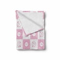 thumbnail image 2 of Checkered Soft Flannel Fleece Throw Blanket, Squares with Funny Happy Piggy Faces Kids Girls Children Pattern, Cozy Plush for Indoor and Outdoor Use, 50" x 70", Baby Pink Hot Pink White, by Ambesonne, 2 of 6