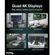 thumbnail image 2 of Adaptador USB-C Plugable USBC-7400H4 Quad 4K HDMI con PD de 100 W, 2 of 7