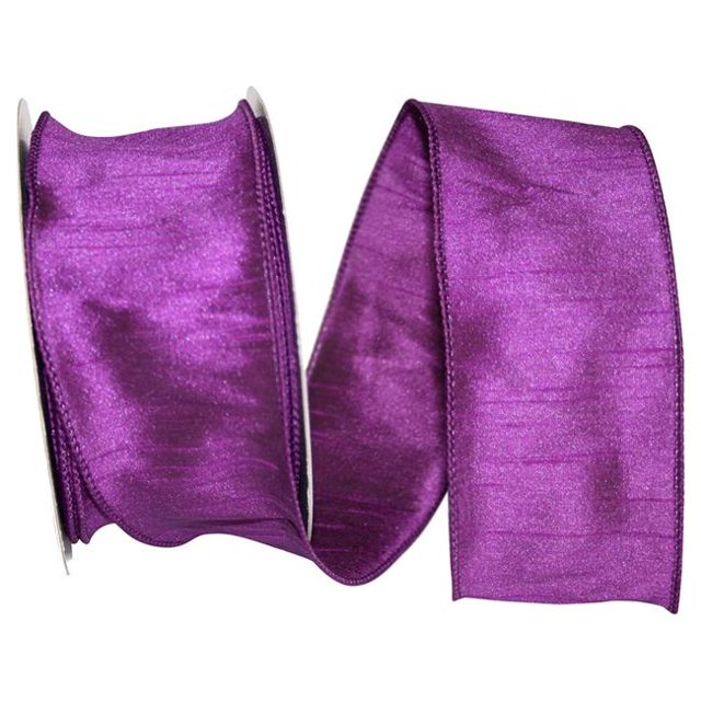 Reliant Ribbon 92975W-910-40H 20.5 in. 20 Yards Dupioni Supreme Wired Edge Ribbon, Plum