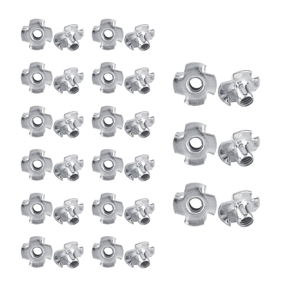 En Forma De T De Cuatro Puntas M8 De Acero Al Carbono Galvanizado, Tuercas De Cuatro Garras, Tuercas De Fijación En T, Clavos De Ranura En T Para Artesanos, Muebles, Carpintería 30 Tuercas Serendint TO004801-00