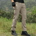 thumbnail image 4 of Men's Waterproof Hiking Cargo Pants with 8 Pockets, Quick-Dry Lightweight Fabric for Outdoor Camping, Fishing, and Work (Durable & Functional Design, No Belt Included),Khaki 2XL, 4 of 5