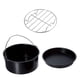 thumbnail image 5 of Barril antiadherente para pizza y pasteles para asar, apto para lavavajillas, bandeja para hornear de acero inoxidable negra de 7 pulgadas, 5 of 8