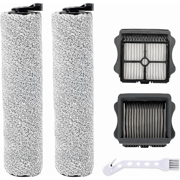 iFloor 3 Filter and Roller Brush Replacement for Tineco iFloor 3 and Floor One S3 Cordless Wet Dry Vacuum Cleaner, 2 Brush Rollers and 2 Filters