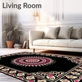 thumbnail image 2 of ODIKA 5'x7' Machine Washable Non-Slip Area Rug, Medallion Boho with Intricate Floral Border Details High Traffic Rug, Black, 574517, 2 of 7