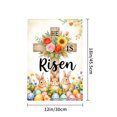 thumbnail image 4 of He Is Risen Easter Cross With Bunnies And Eggs Garden Flag For Home Outdoor Garden Yard Decor 12x18 Inch, 4 of 5