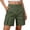Green, variant on Utoimkio Women's Mid Length Cargo Shorts Classic Button Zip Fly Multi Flap Side Pockets Straight Casual Utility Bottoms