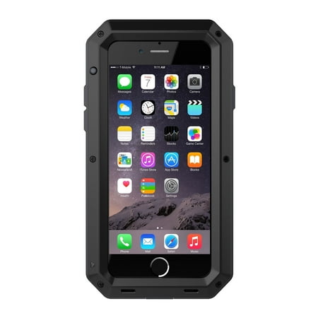 - Waterproof Shockproof Aluminum Glass Metal Protect Case Cover for Apple iPhone 7-Black