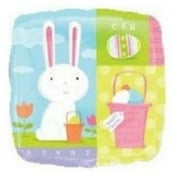 Easter Bunny with Eggs Square 18 Inch Foil Mylar Balloon [15289]