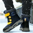 thumbnail image 7 of Ovbmpzd Winter Girls Snow Boots Boys Gray Warm Lace Up Leather Cold Weather Boots Girl's Boots Size 3, 7 of 7