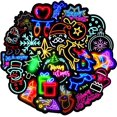thumbnail image 1 of 50 Stickers de Feliz Navidad - Stickers de Navidad con Efecto Neón JAMW Sencillez, 1 of 5