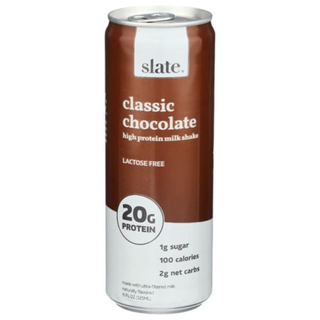 2X - Slate Classic Chocolate Ultra-Filtered Lactose Free Protein Shake 11 fl oz Package May Vary