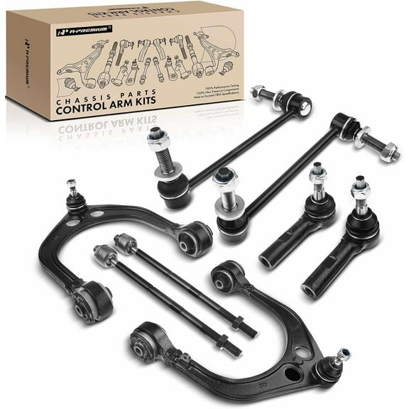 A-Premium 8Pcs Front Suspension Kit Upper Control Arm Ball Joint Tie Rod End Sway Bar Link Compatible with Dodge Charger 2006-2010 Challenger 2008-2010 Magnum 2005-2008 Chrysler 300 2005-2010