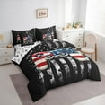 thumbnail image 3 of Feelyou 3D Game Console Bedding Comforter Set 7 Pieces for Boy, Vintage Camo US Flag Full Bedding Set, Camouflage Stripe Abstract Reversible Fitted Sheet Flat Sheet, Super Cozy Room Decor, 3 of 7